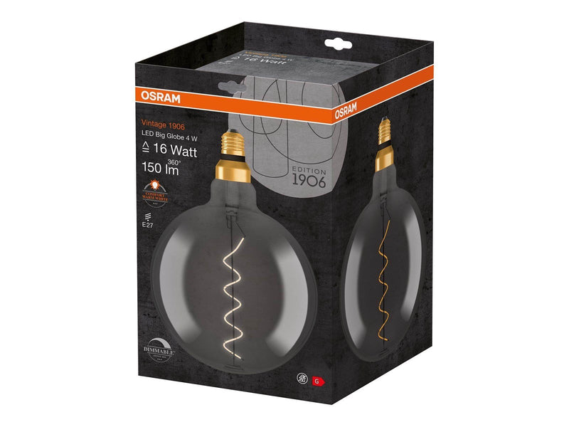 Osram LED-Lampe Vintage 1906 Globe200 Filament 4W/818 (16W) Smoke Dimmable E27