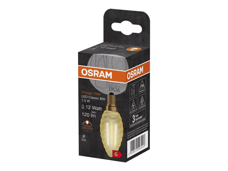 Osram LED-Lampe Vintage Candle Kerte Filament 1,5W/824 (12W) Gold E14