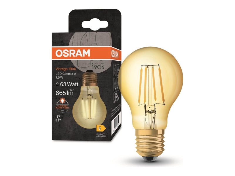 Osram LED-Lampe Vintage 1906 Standard Filament 7,5W/825 (68W) Gold E27