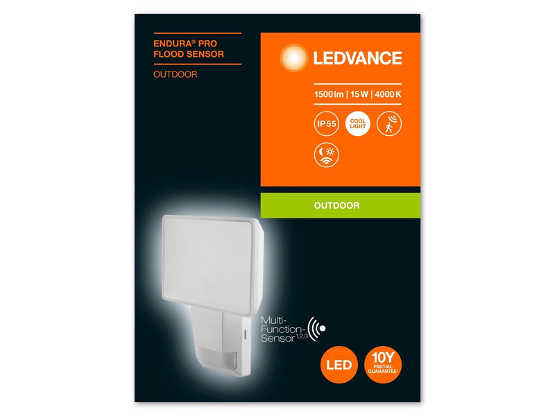 LEDVANCE ENDURA® PRO FLOOD SENSOR 15W 4000K IP55 White