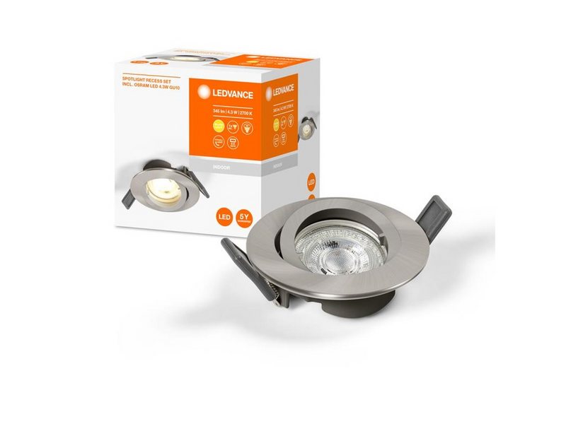 LEDVANCE RECESS DOWNLIGHT TWISTLOCK Incl. Osram LED 4.3W Brushed Nickel