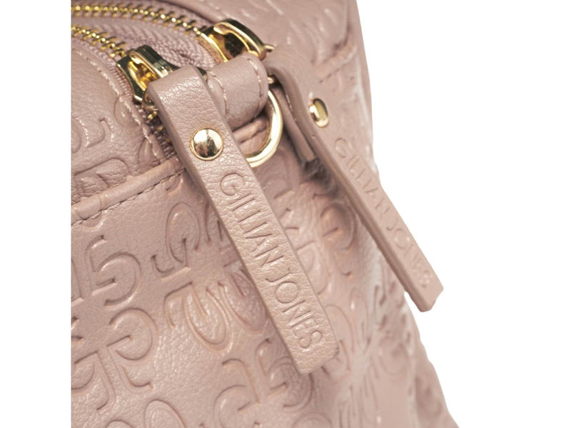 Gillian Jones Natascha Cosmetics bag in cream with embossed