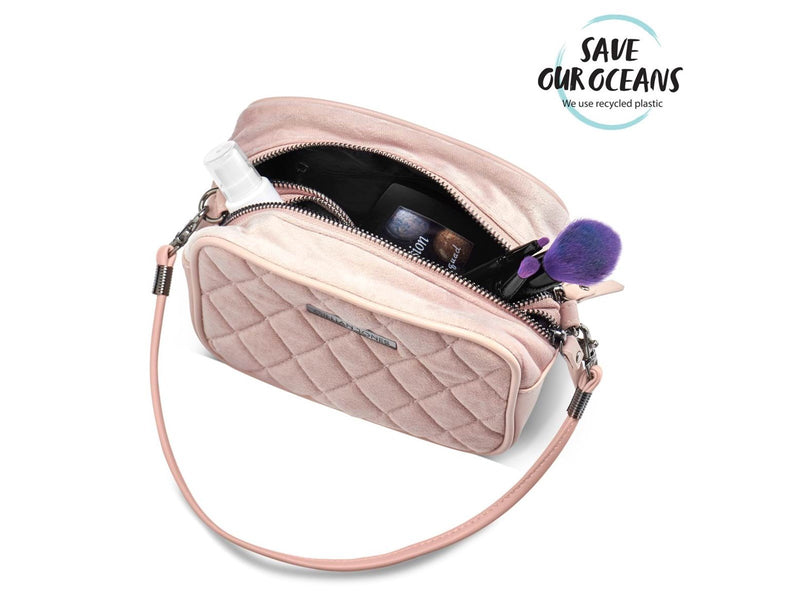 Gillian Jones Natascha makeup purse in pink velour