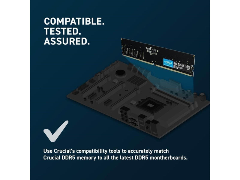 Crucial Classic DDR5-5600 - 16GB - CL46 - Single Channel (1 pcs) - AMD EXPO & Intel XMP - Schwarz