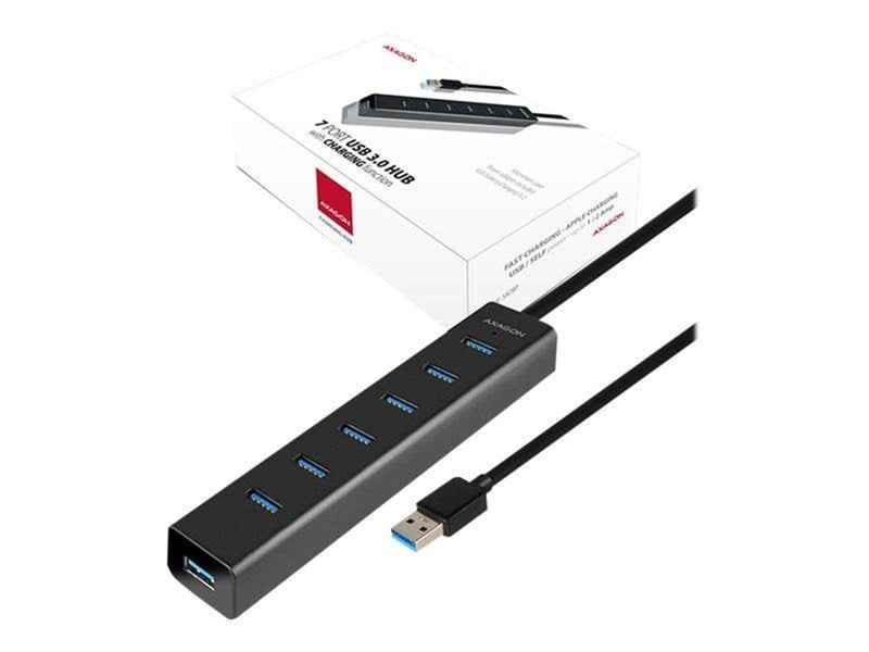 AXAGON HUE-SA7BP - hub - 7 ports USB-Hubs - USB 3.2 - 7 - Schwarz