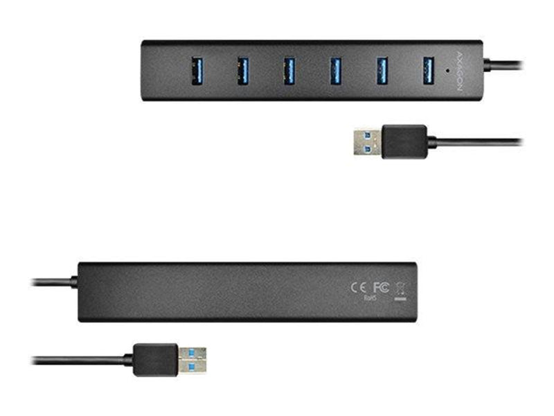 AXAGON HUE-SA7BP - hub - 7 ports USB-Hubs - USB 3.2 - 7 - Schwarz