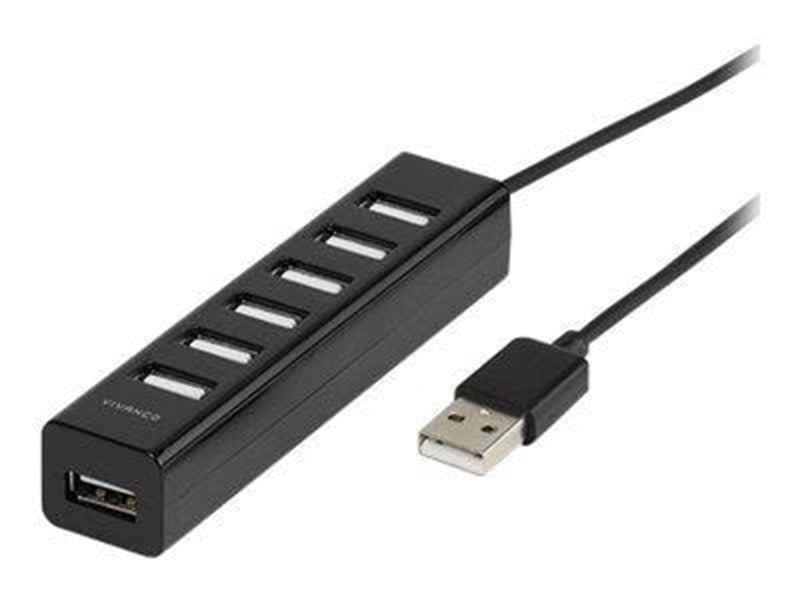 Vivanco - hub - 7 ports USB-Hubs - 7 - Schwarz