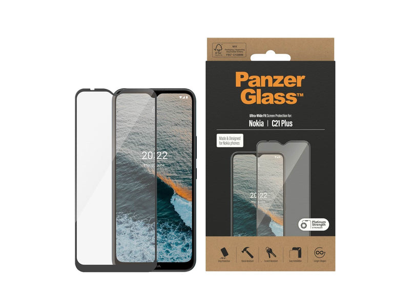 PanzerGlass Screen Protector Nokia C21+ | Ultra-Wide Fit