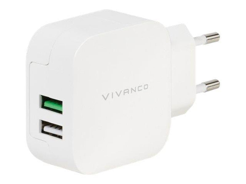 Vivanco 2xUSB Home Charger 3.4A (2.4A+1A) White