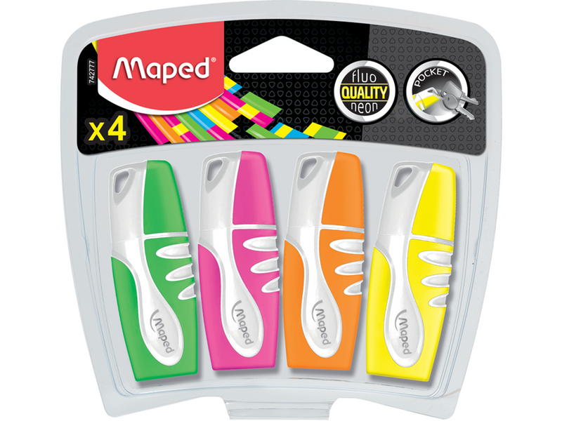 Maped Fluo'Peps Pocket Soft Highlighters x4
