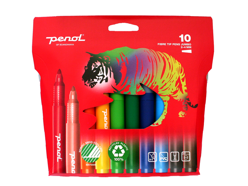 Penol Fibre Tip Jumbo pens x10