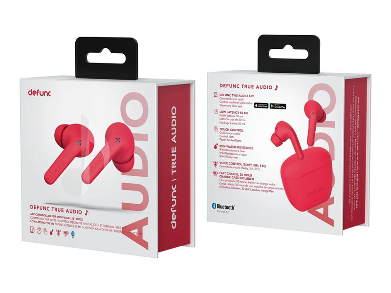 defunc TRUE AUDIO Wireless BT Earbuds Red