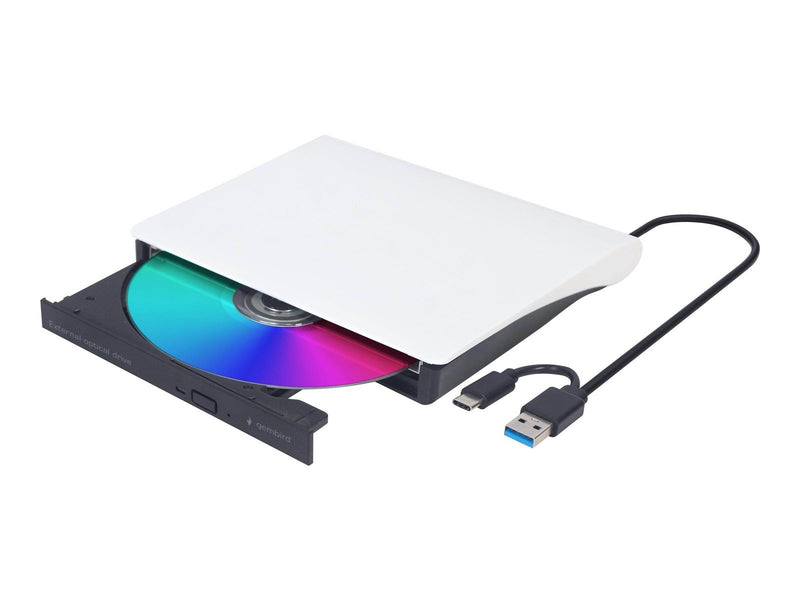 Gembird DVD-USB-03-BW - DVD±RW (±R DL) / DVD-RAM drive - USB 3.1 Gen 1 - external - DVD-RW (Brenner) - USB 3.1 Gen 1 - Weiß