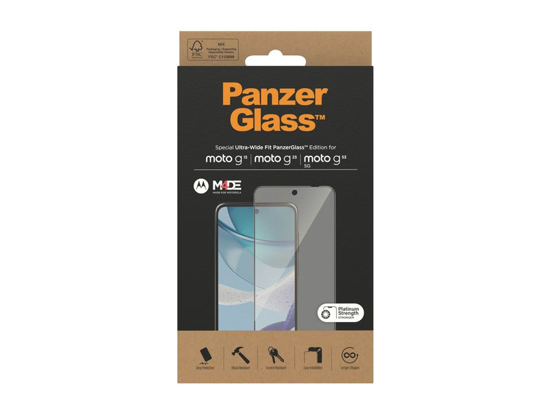 PanzerGlass Screen Protector Motorola moto g13 | g23 | g53 5G | Ultra-Wide Fit