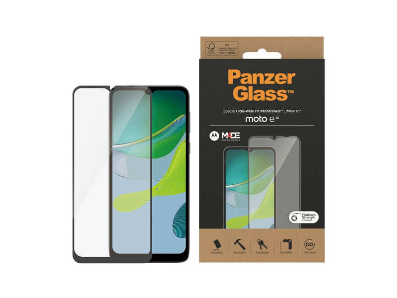 PanzerGlass Screen Protector Motorola moto e13 | Ultra-Wide Fit