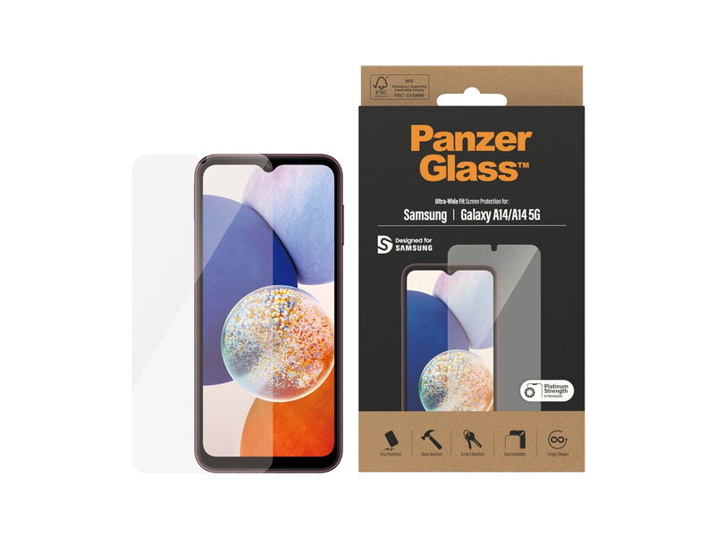 PanzerGlass Screen Protector Samsung Galaxy A14 | A14 5G | Ultra-Wide Fit
