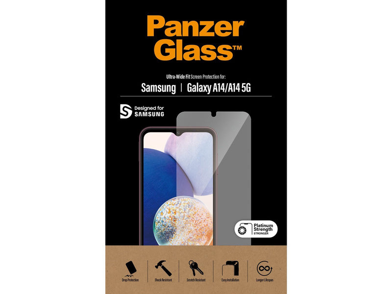 PanzerGlass Screen Protector Samsung Galaxy A14 | A14 5G | Ultra-Wide Fit