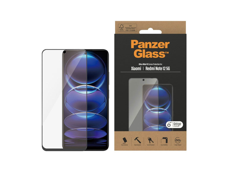 PanzerGlass Screen Protector Xiaomi Redmi Note 12 5G | 12 4G | Ultra-Wide Fit