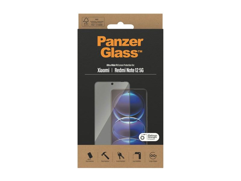 PanzerGlass Screen Protector Xiaomi Redmi Note 12 5G | 12 4G | Ultra-Wide Fit
