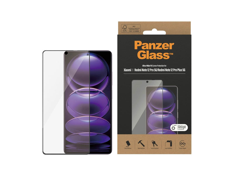PanzerGlass Screen Protector Xiaomi Redmi Note 12 Pro | 12 Pro Plus | Poco X5 Pro | Ultra-Wide Fit
