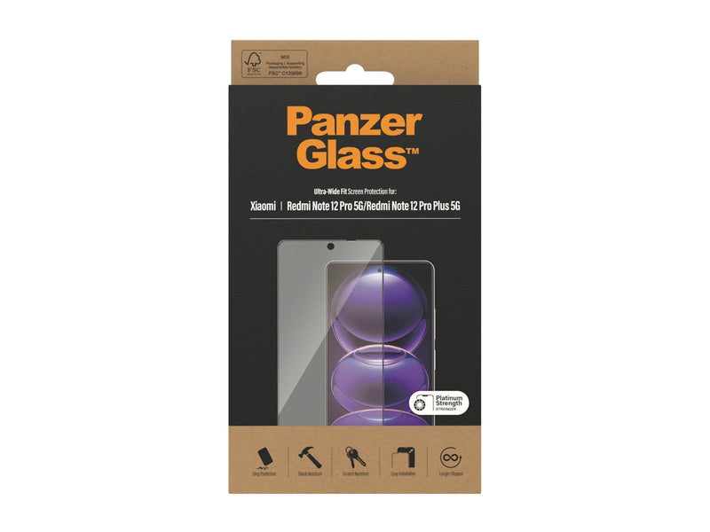 PanzerGlass Screen Protector Xiaomi Redmi Note 12 Pro | 12 Pro Plus | Poco X5 Pro | Ultra-Wide Fit
