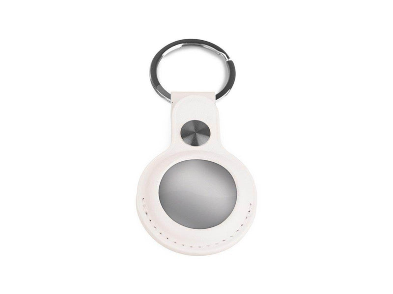 Light Solutions Airtag Key Ring - Leather - White
