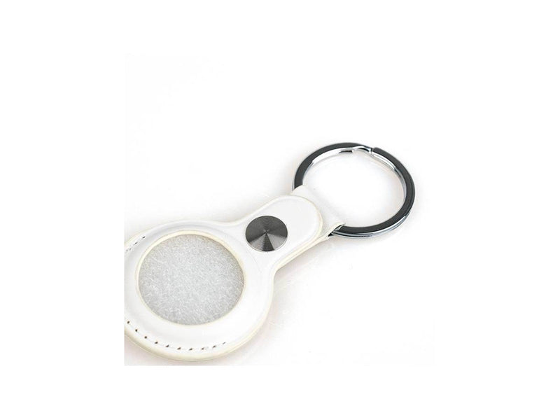 Light Solutions Airtag Key Ring - Leather - White