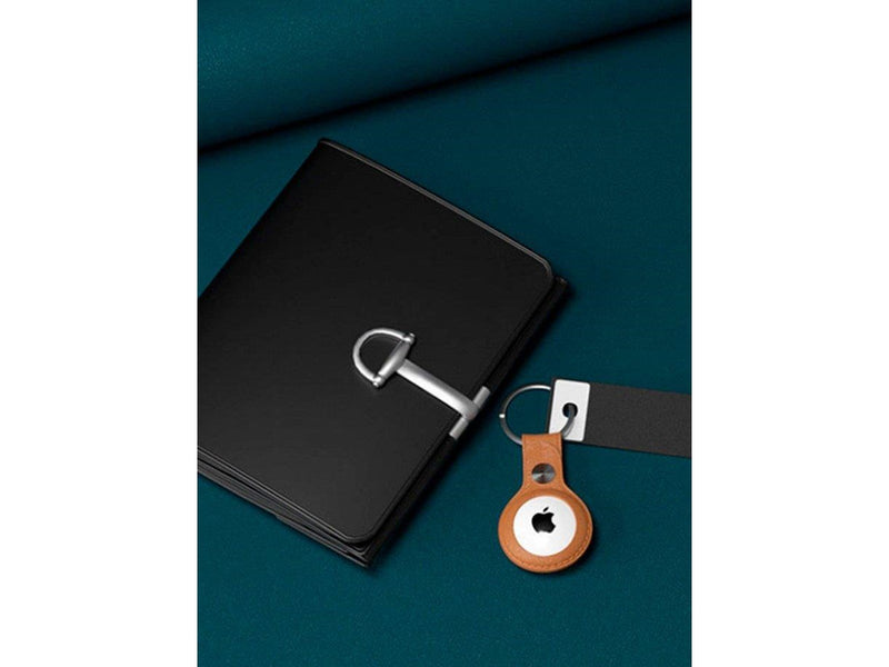 Light Solutions Airtag Key Ring - Leather - White