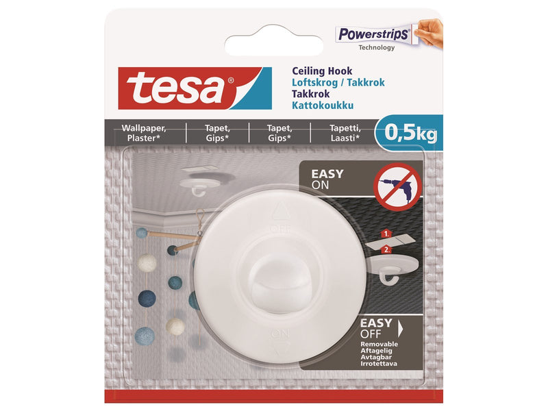 tesa Adhesive ceiling hook 0.5kg Wallpaper