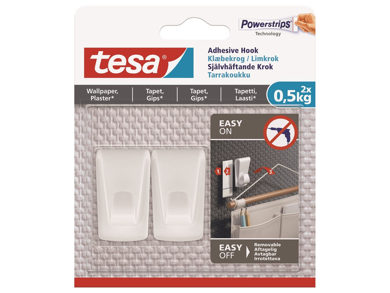 tesa Adhesive deco hook 0.5kg Wallpaper