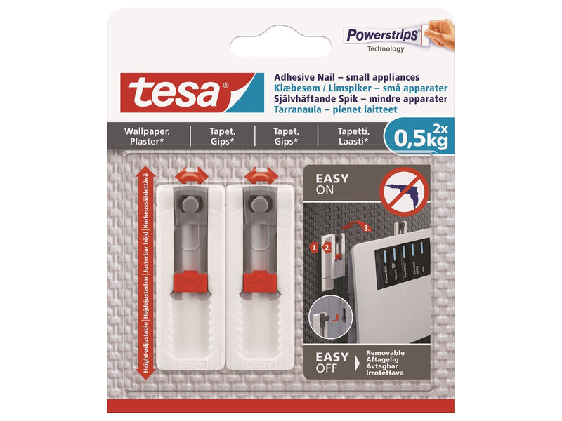 tesa Adhesive Nail Adjustable 0.5kg Wallpaper