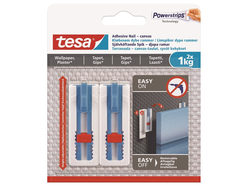 tesa Adhesive Nail Adjustable 1kg Canvas for Wallpaper