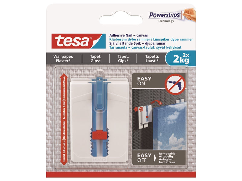 tesa Adhesive Nail Adjustable 2kg Canvas for Wallpaper