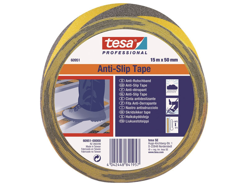tesa Anti-Slip Tape 15m x 50mm Yellow-Black
