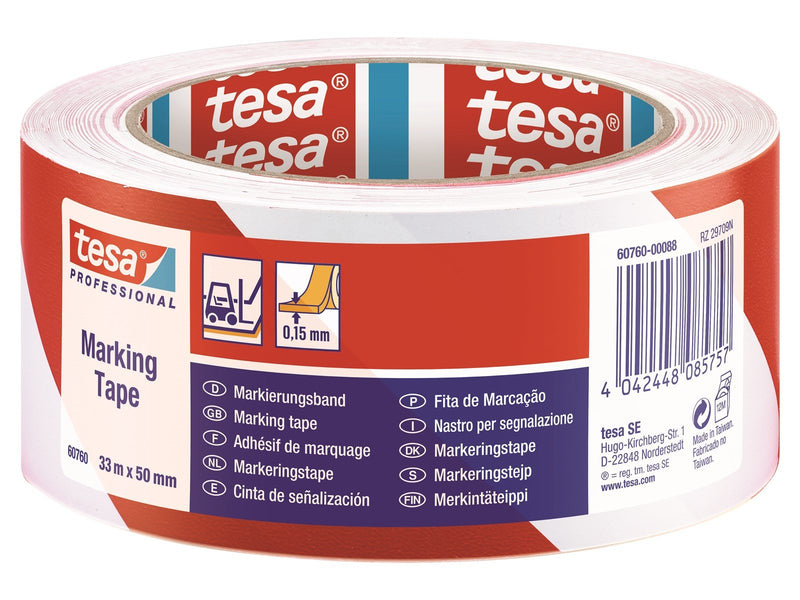 tesa Floor Marking Tape 33m x 50m Red-White