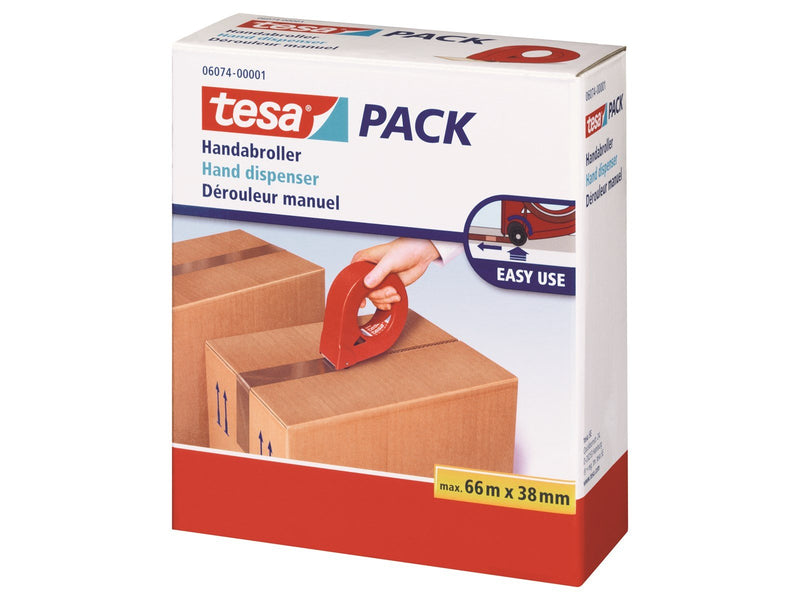 tesa Hand dispenser for packaging tape 38mm Red