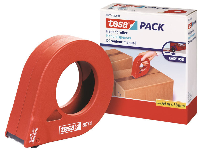 tesa Hand dispenser for packaging tape 38mm Red