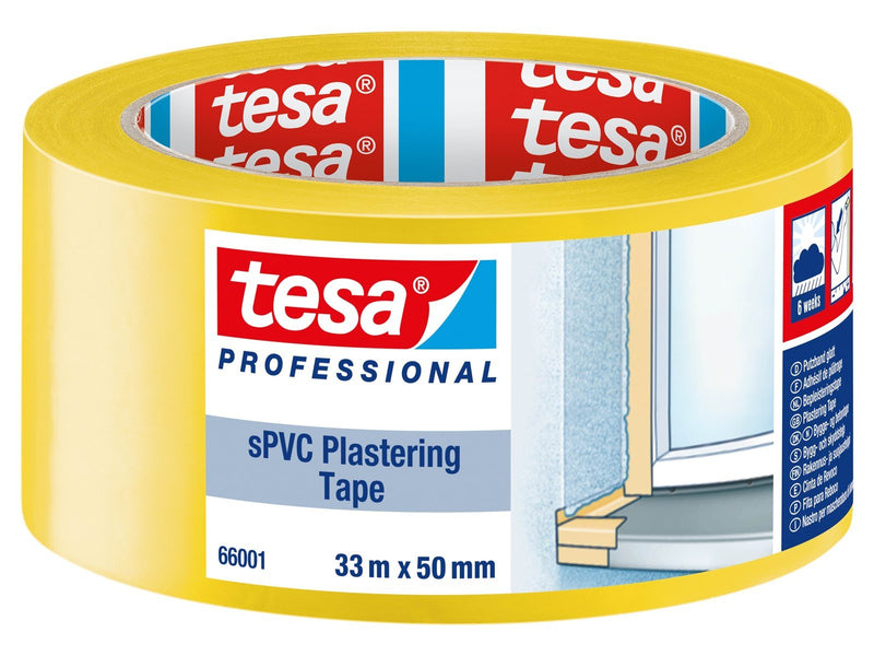tesa Masking sPVC Plastering Tape 33m x 50mm Yellow