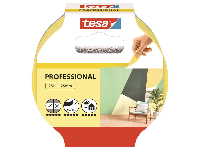 tesa Masking Tape Professional 25m x 25mm Yellow