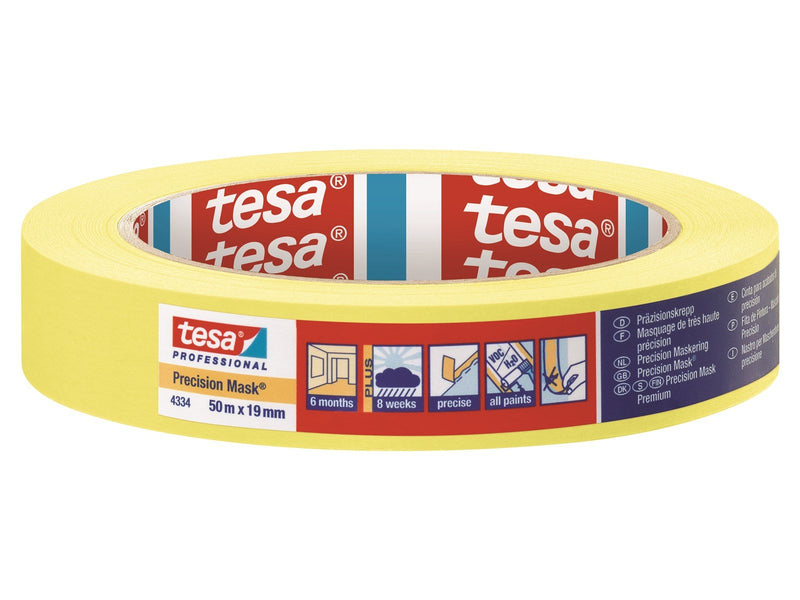 tesa Precision Mask Masking Tape 50m x 19mm Yellow