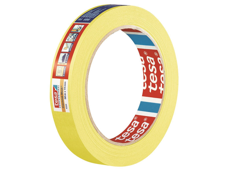 tesa Precision Mask Masking Tape 50m x 19mm Yellow