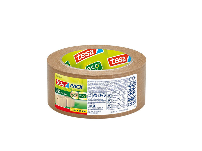 tesa pack Paper Ultra Strong Packaging Tape ecoLogo 25m x 50mm Brown