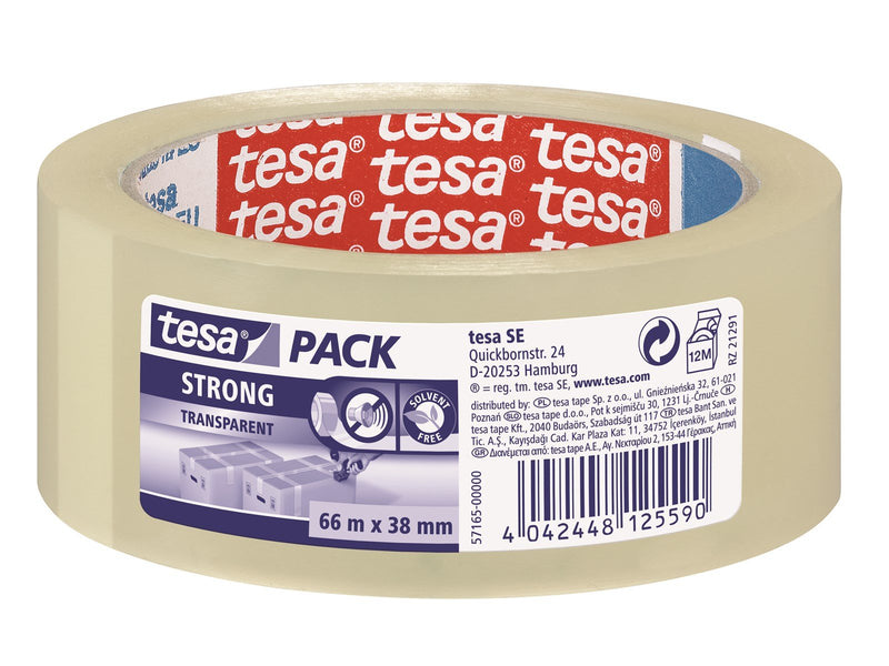 tesa pack Strong Packaging Tape 66m x 38mm Transparent