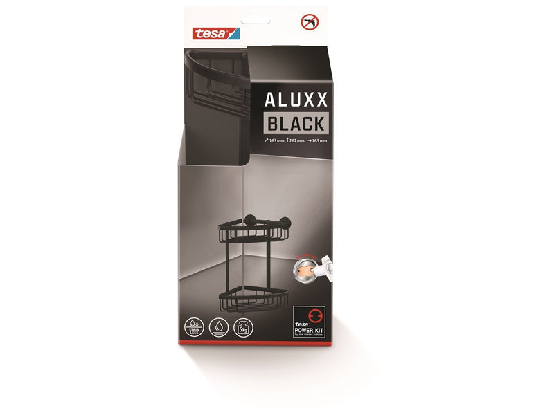 tesa Aluxx Black double corner Basket self-adhesive