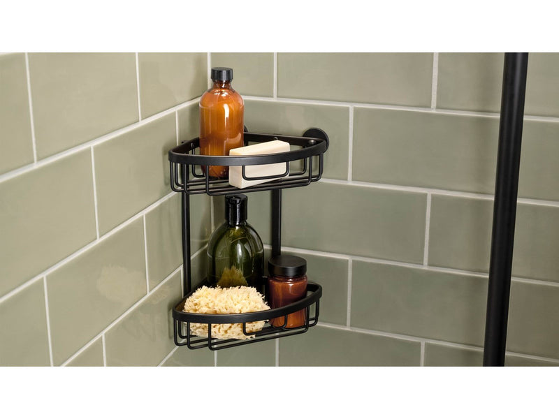tesa Aluxx Black double corner Basket self-adhesive