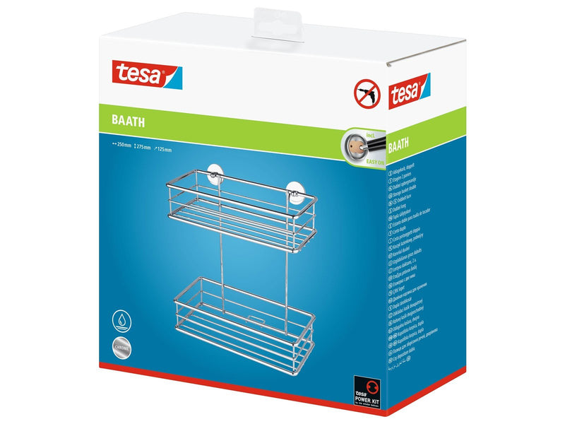 tesa Baath shampoo holder double basket self-adhesive