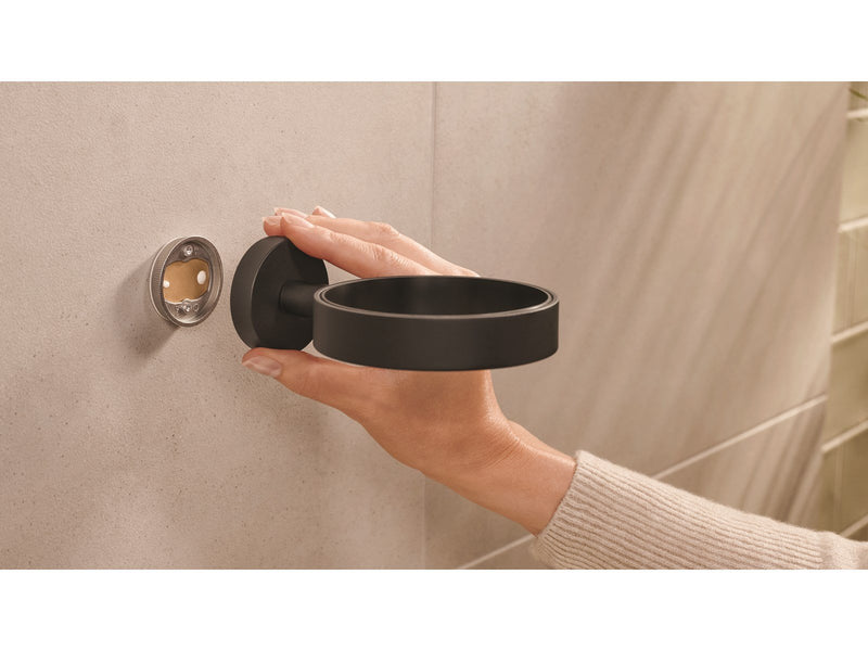 tesa Moon Black toilet brush self-adhesive