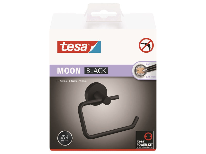 tesa Moon Black toilet roll holder self-adhesive