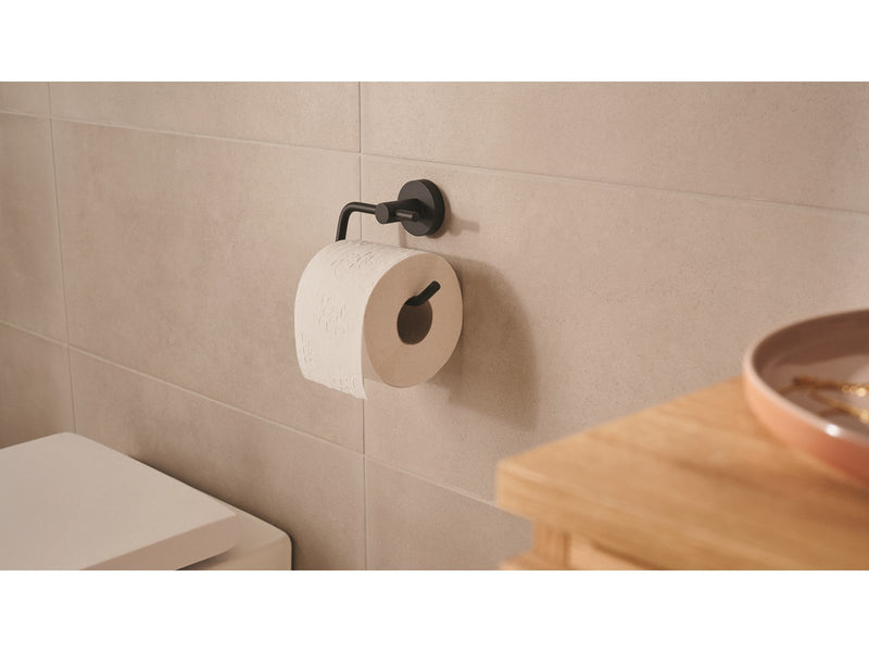 tesa Moon Black toilet roll holder self-adhesive