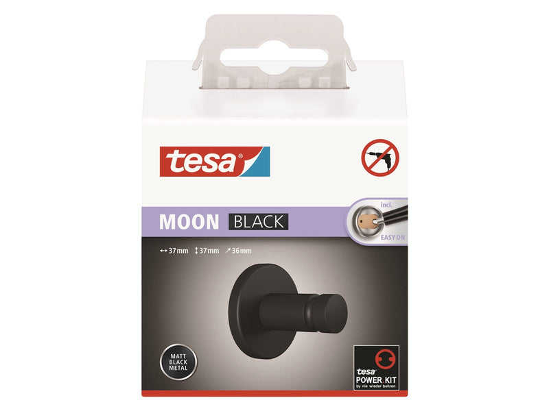 tesa Moon Black towel hook self-adhesive